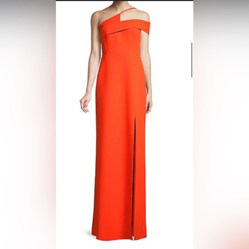 BCBGMaxazria Sleeveless Gown In Vibrant Orange